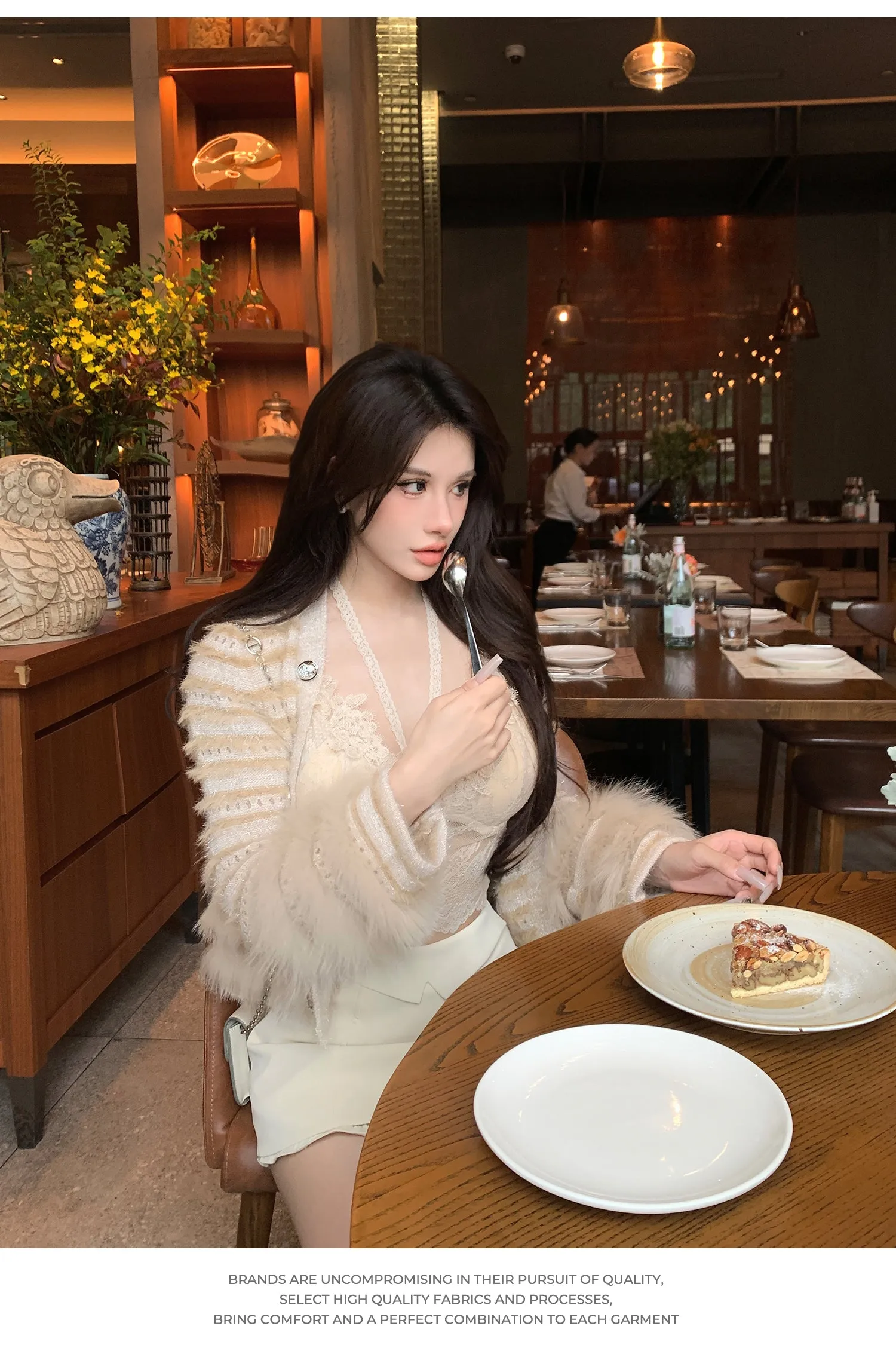 【24s Nov.】Lace Chanel Style High Waist Elegant Coat