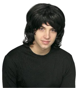 70'S Black Shag Wig Adult