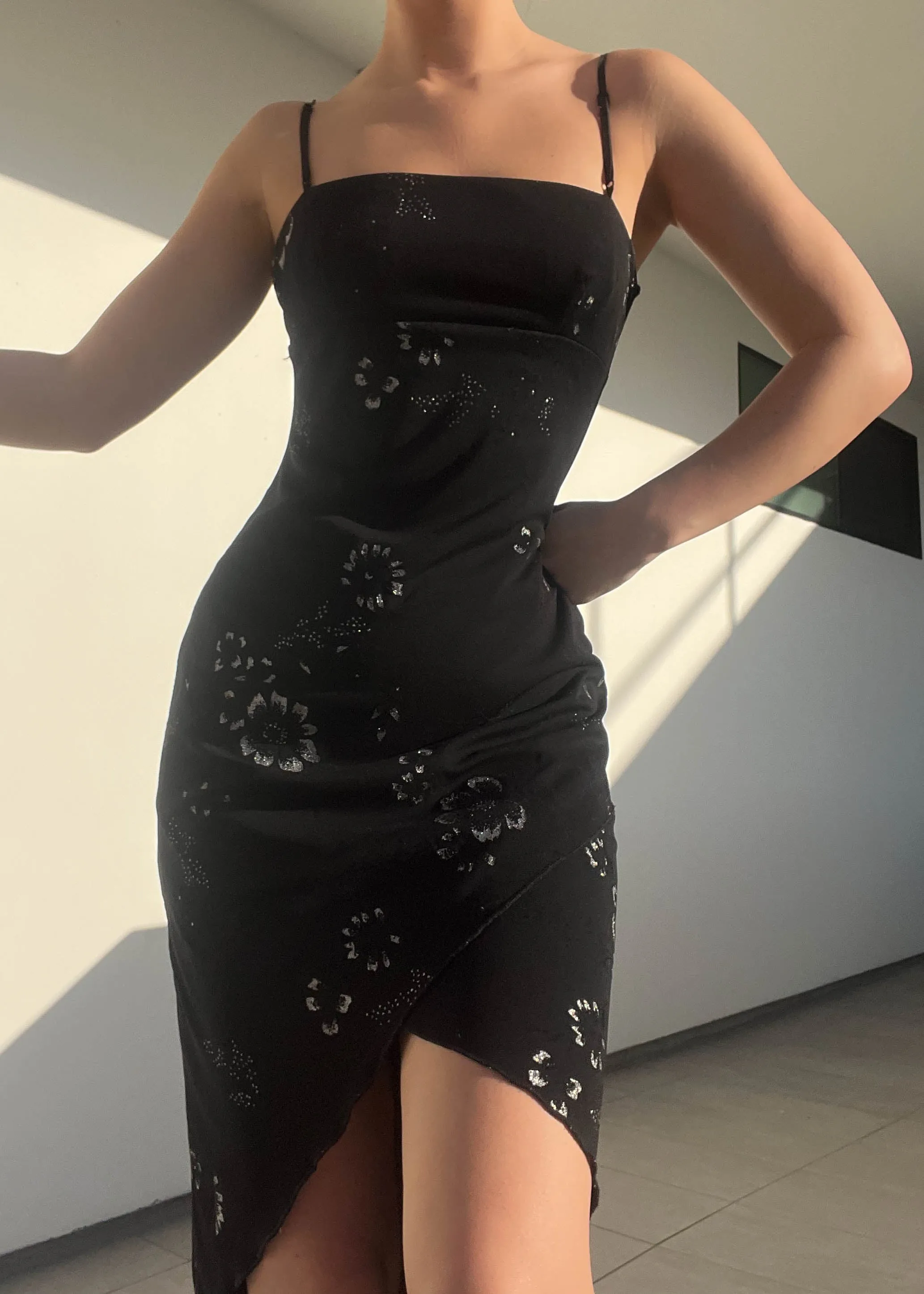 90's Glitter Floral Dress (S-M)