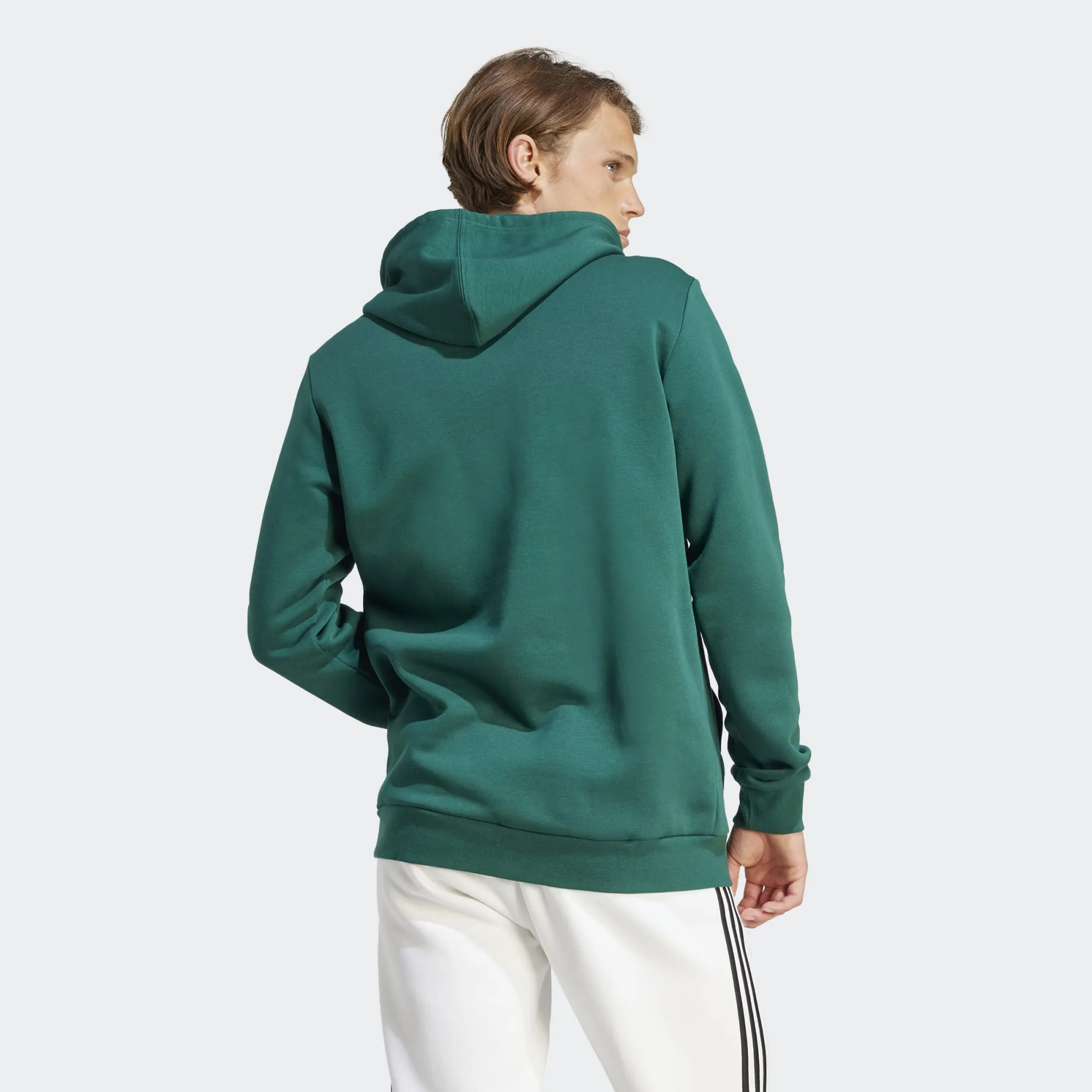 ADIDAS ESSENTIALS BIG LOGO FLEECE HOODIE - MENS - GREEN
