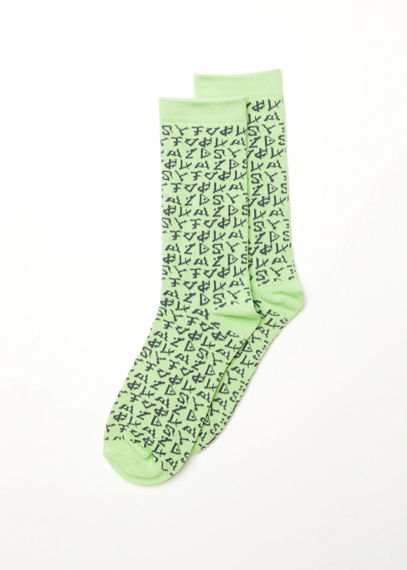 AFENDS Unisex Tagged - Unisex Crew Socks - Lime Green