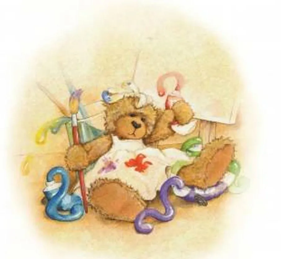 Alice's Bear Shop Art Prints -Sandy Paints a Picture