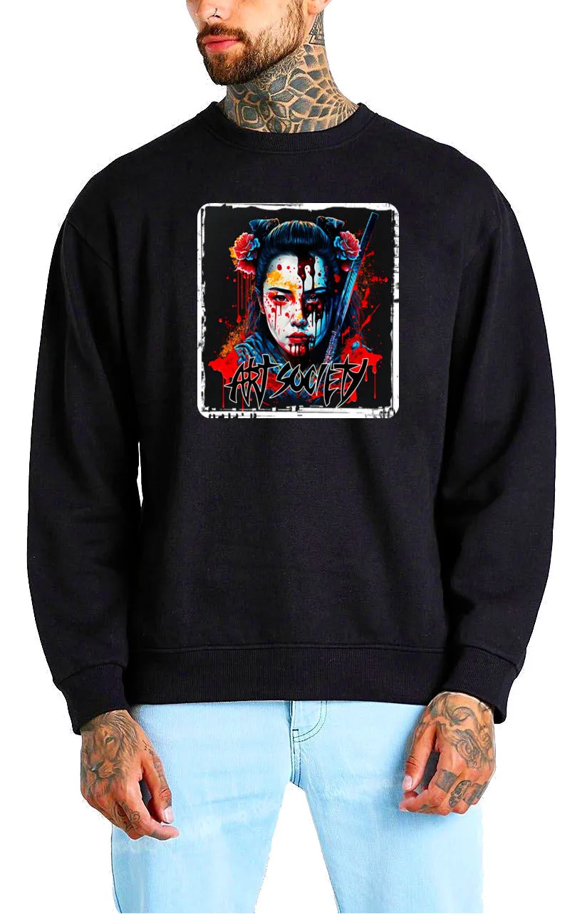 Art Society GEISHA WARRIOR VOL.1 CREW SWEATER BLACK