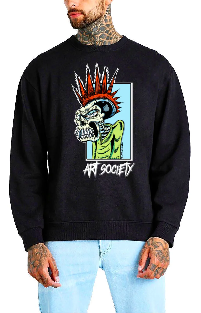 Art Society MISCREANT CREW SWEATER BLACK