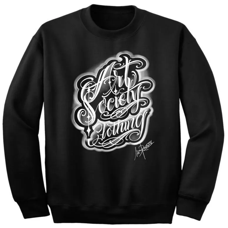 Art Society MR. RUCA SCRIPT CREW SWEATER BLACK