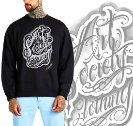Art Society MR. RUCA SCRIPT CREW SWEATER BLACK