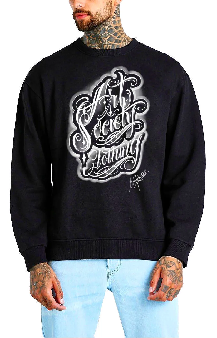 Art Society MR. RUCA SCRIPT CREW SWEATER BLACK