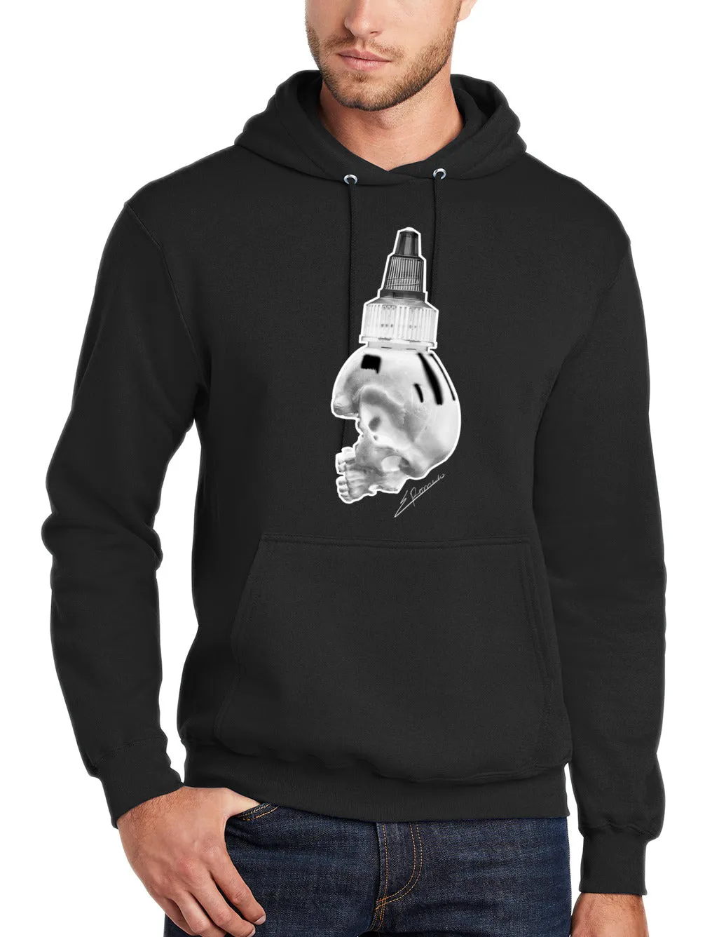 Art Society SKULL INK BOTTLE HOODIE BLACK