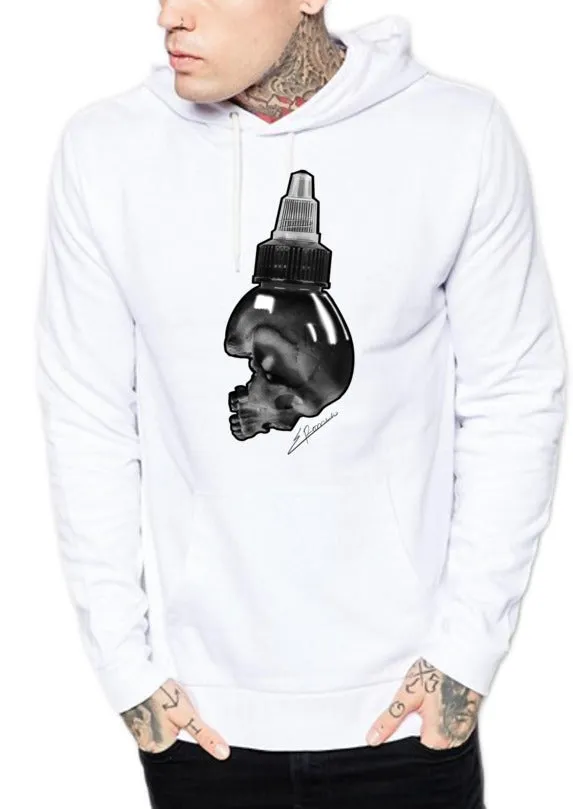 Art Society SKULL INK BOTTLE HOODIE WHITE