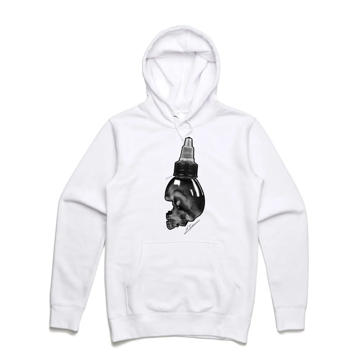 Art Society SKULL INK BOTTLE HOODIE WHITE