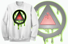 Art Society x Retro Kings 3D DRIP LOGO CREW SWEATER WHITE