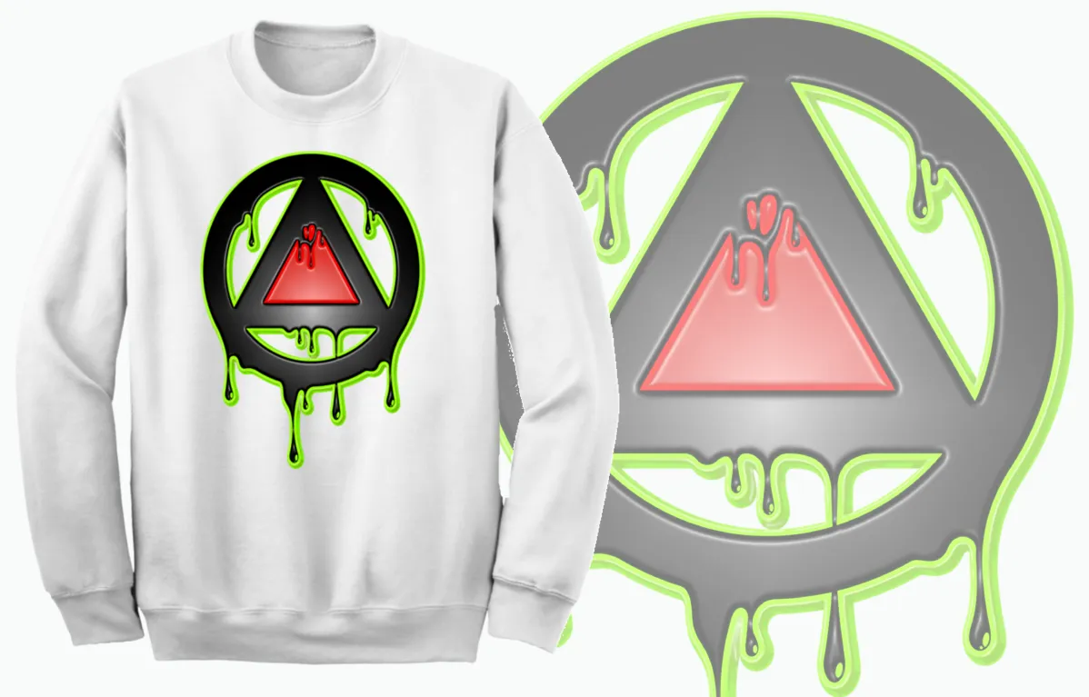 Art Society x Retro Kings 3D DRIP LOGO CREW SWEATER WHITE