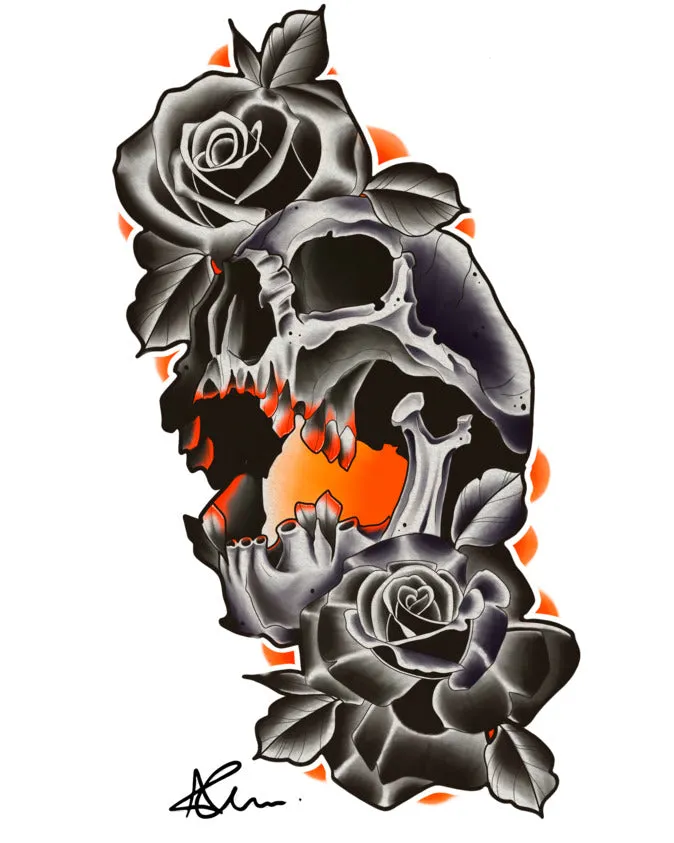 Art Society x Retro Kings CRONSHAW SKULL HOODIE GREY