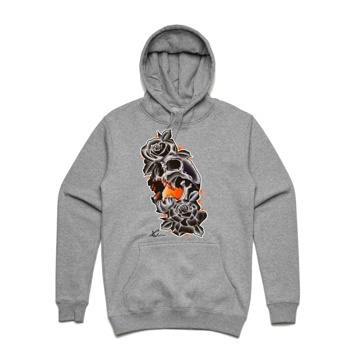 Art Society x Retro Kings CRONSHAW SKULL HOODIE GREY