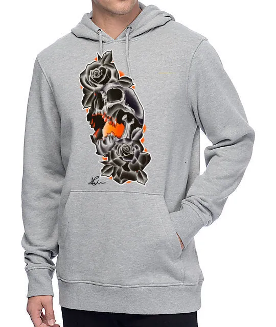 Art Society x Retro Kings CRONSHAW SKULL HOODIE GREY