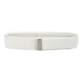 AS-IS NAVY Men's Belt White CNT - Silver Tip