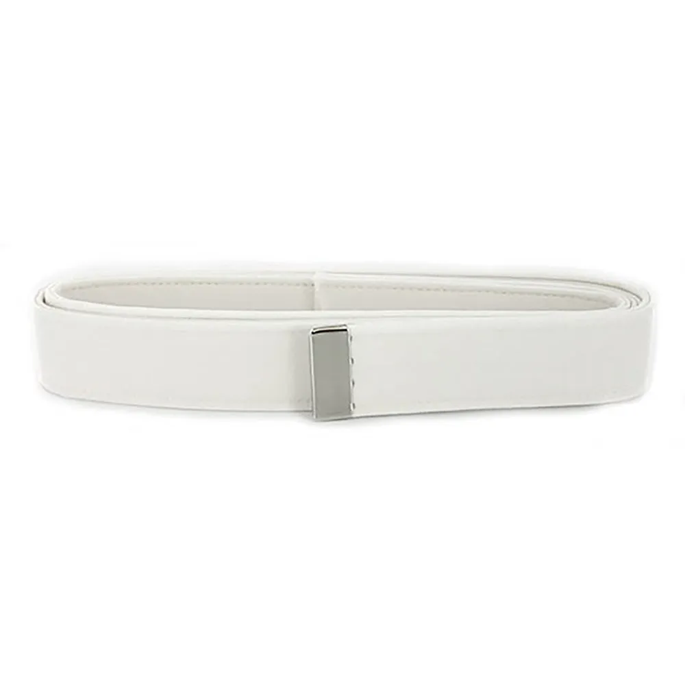 AS-IS NAVY Men's Belt White CNT - Silver Tip
