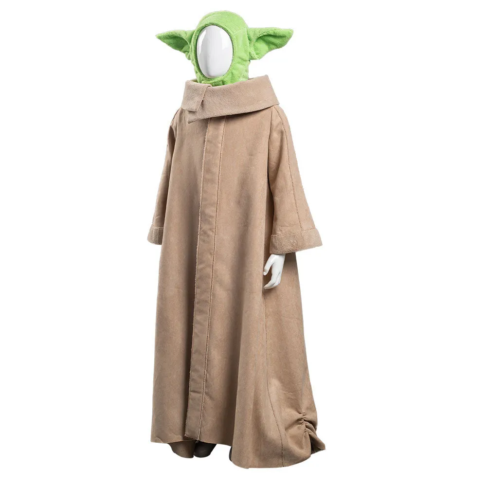 Baby Yoda Robe Hat Outfits Halloween Carnival Suit Cosplay Costume For Kids
