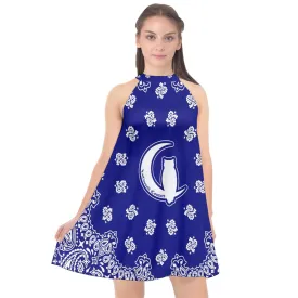 Bandana Cs'up Halter Neckline Chiffon Dress