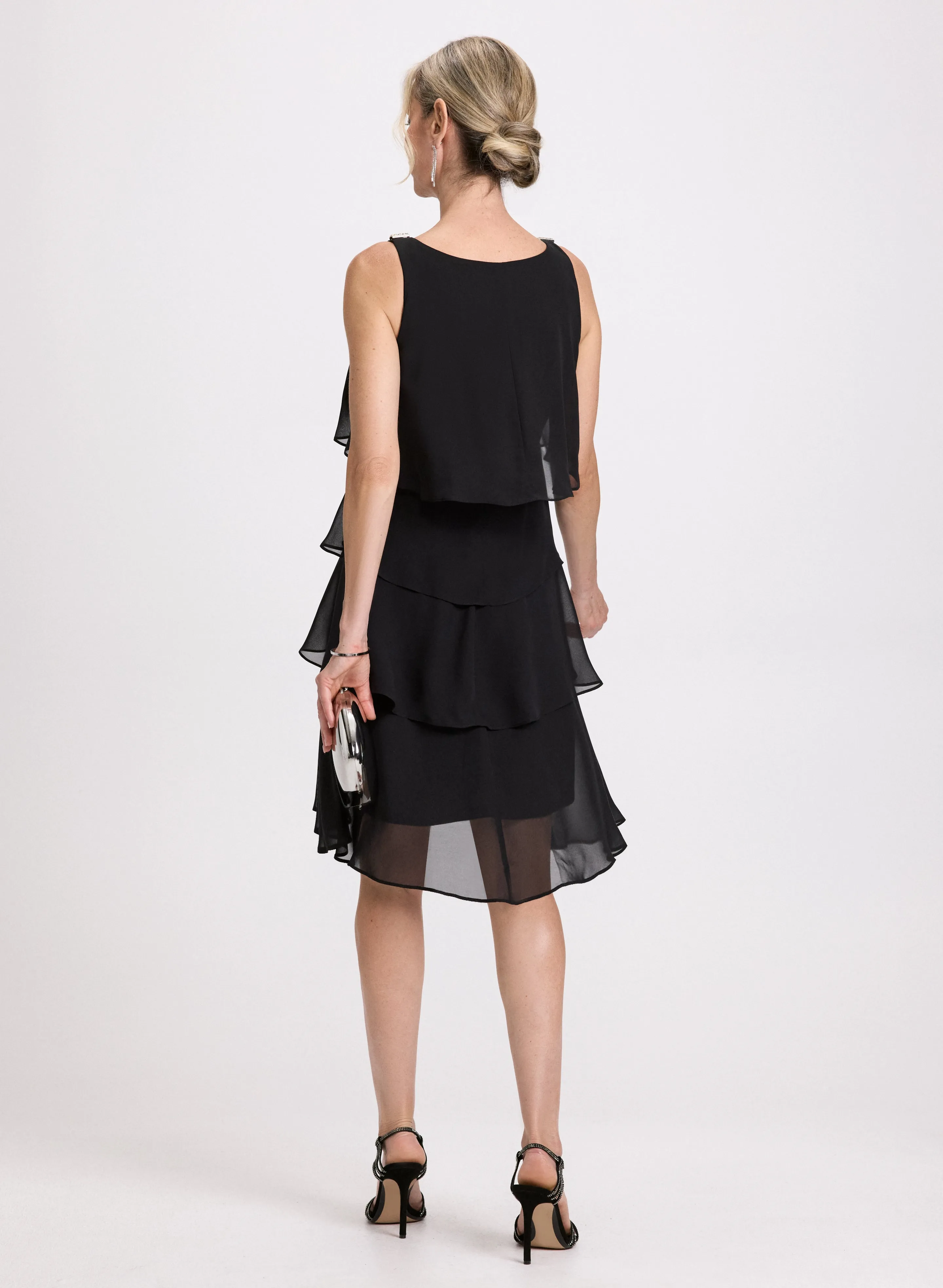 Chiffon Tiered Evening Dress