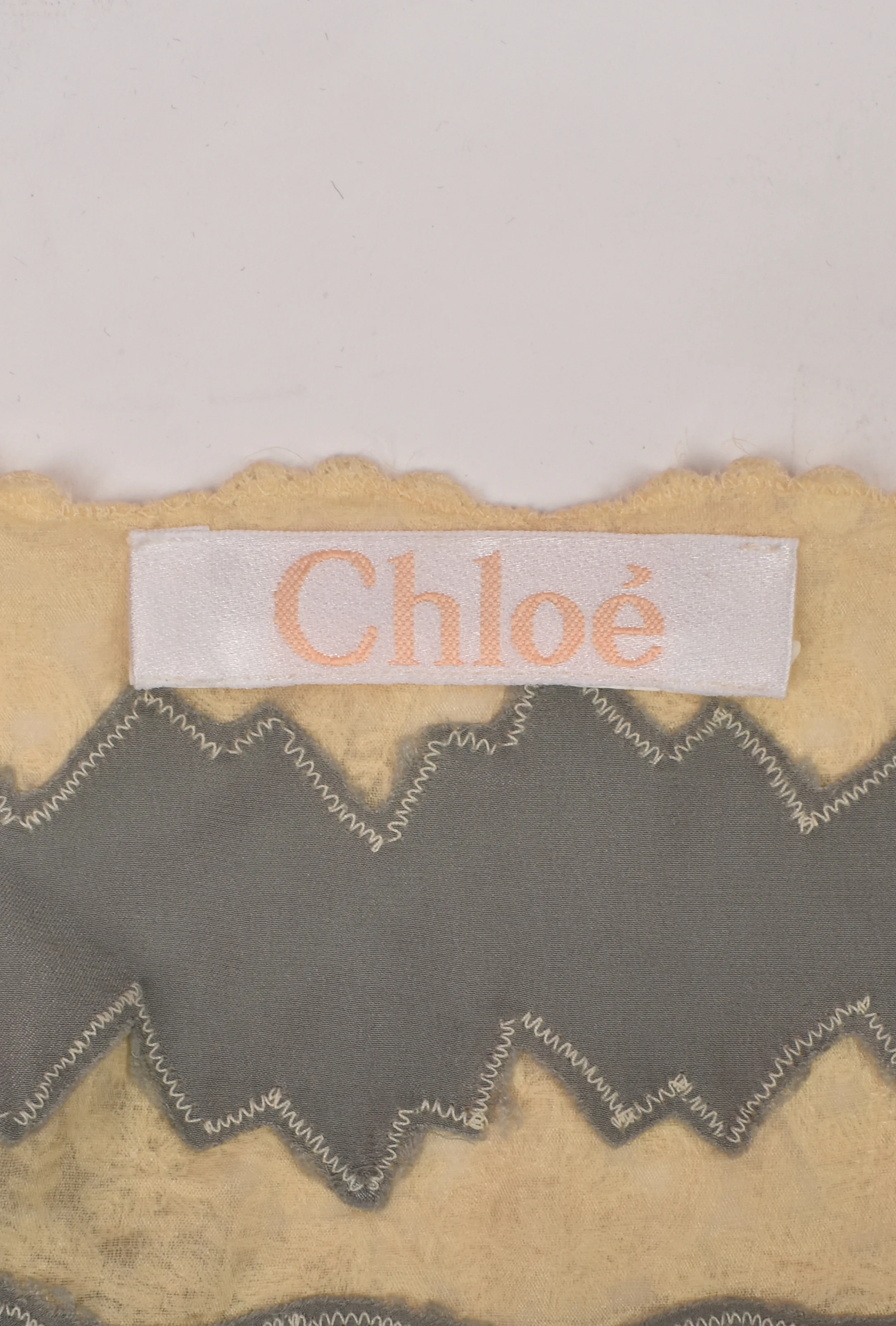CHLOÉ S/S 1998 GREY SILK AND LACE SET