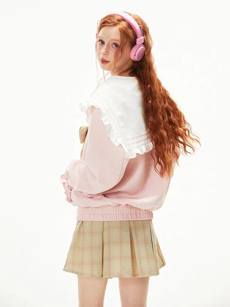 College Style Sailor Uniform Plaid Ribbon Jacket【s0000003542】