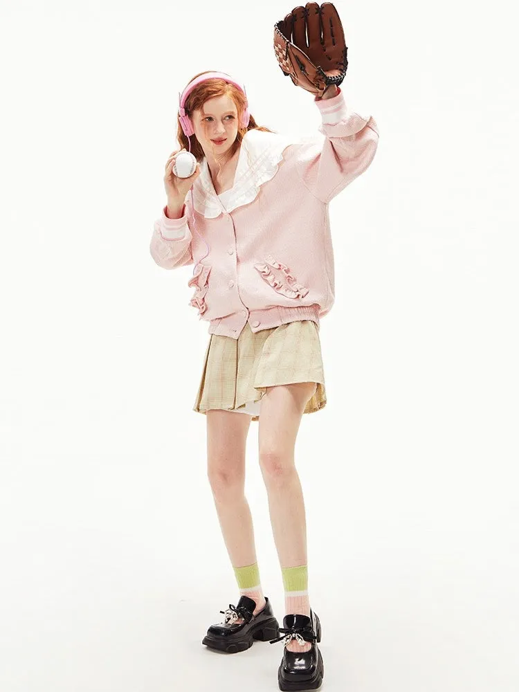College Style Sailor Uniform Plaid Ribbon Jacket【s0000003542】