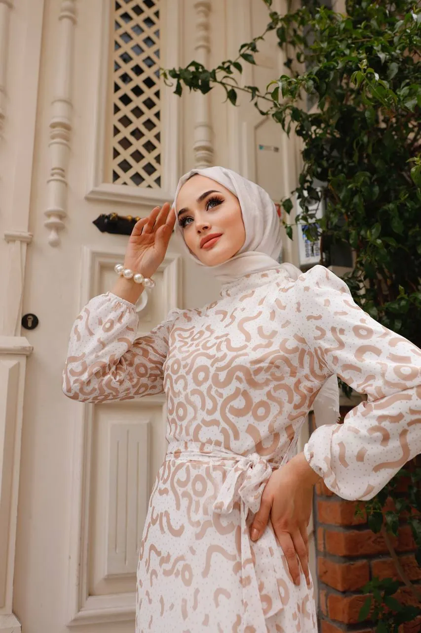 DMN Chiffon Patterned Maxi Dress