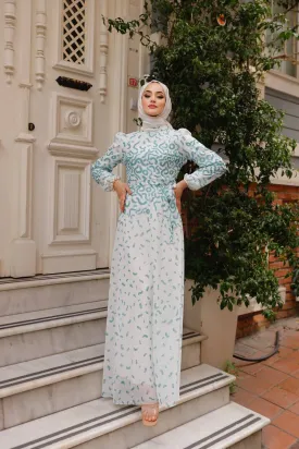 DMN Chiffon Patterned Maxi Dress