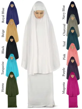 Dua Prayer Set (Khimar   Long Skirt)  - Soft Viscose Jersey