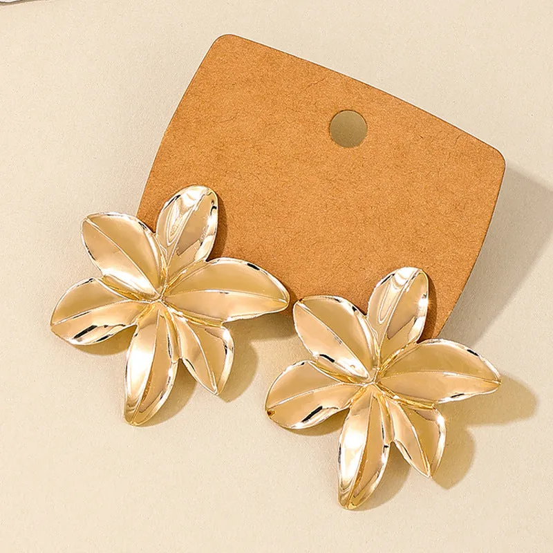 Exaggerated Floral Stud Earrings - Vienna Verve Collection
