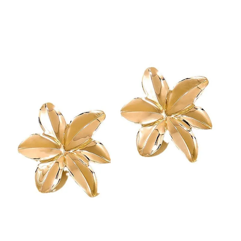 Exaggerated Floral Stud Earrings - Vienna Verve Collection