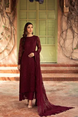Farasha Embroidered Chiffon Collection – Sangria