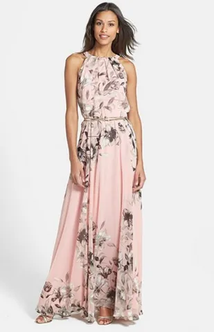 FASHION HALTER CHIFFON PRINCESS DRESS