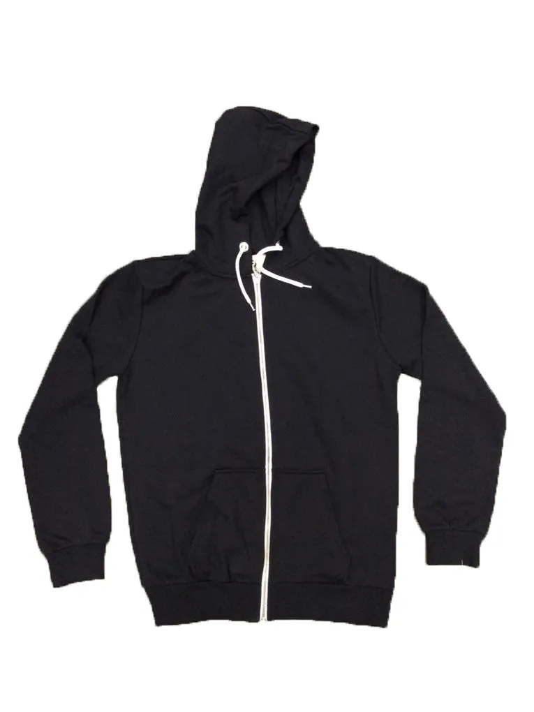 Floral Zip Hoodie - Black