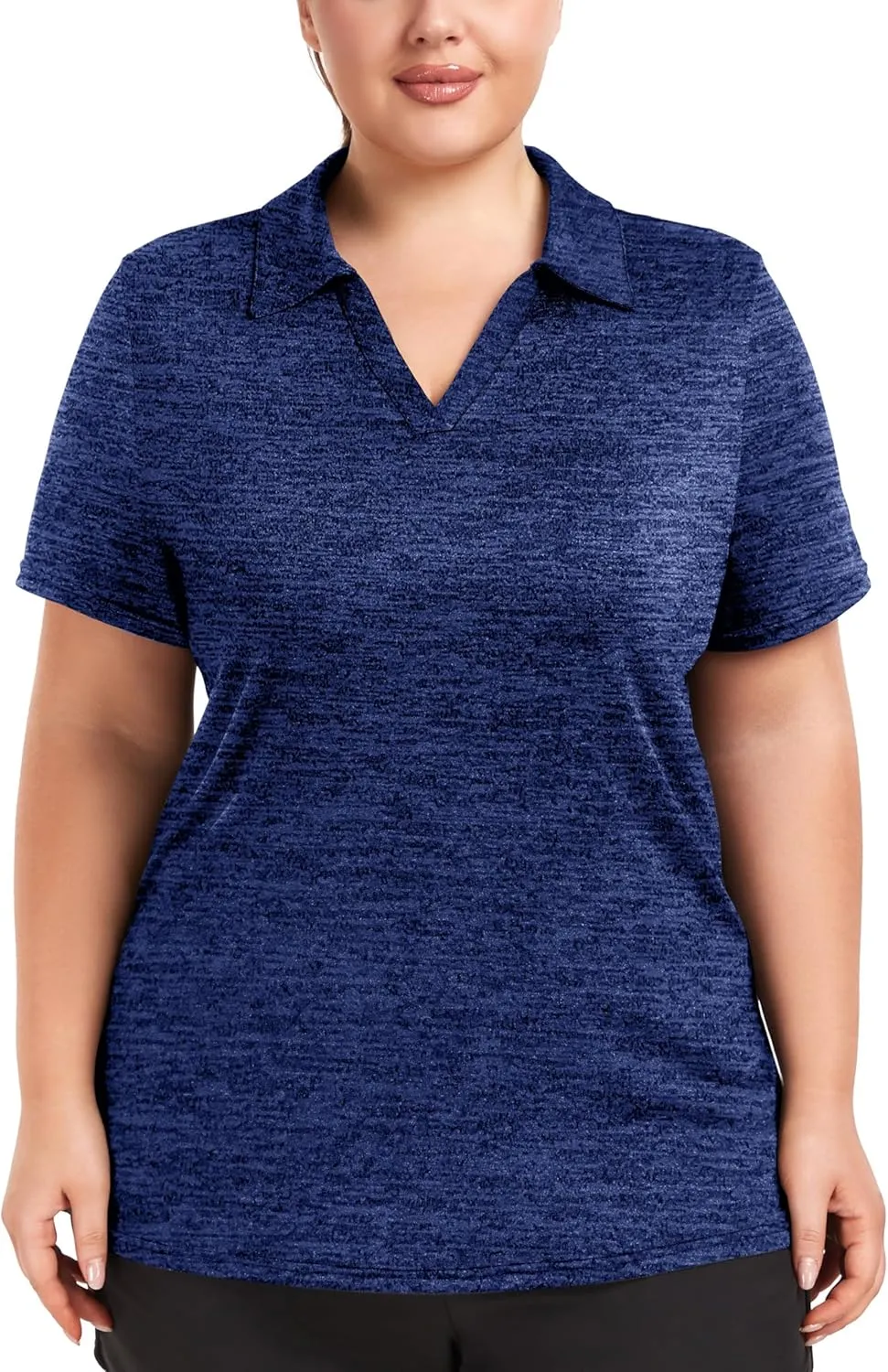 FOREYOND Plus Size Polo Shirts for Women Golf Shirts Moisture Wicking Short Sleeve Shirts Athletic Workout Tops 1XL-5XL