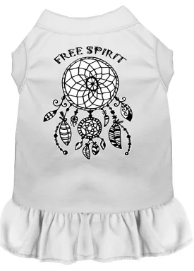 Free Spirit Screen Print Dog Dress White 4x (22)