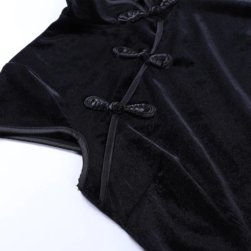 Funki Buys | Dresses | Women's Long Gothic Velvet Spilt Dress
