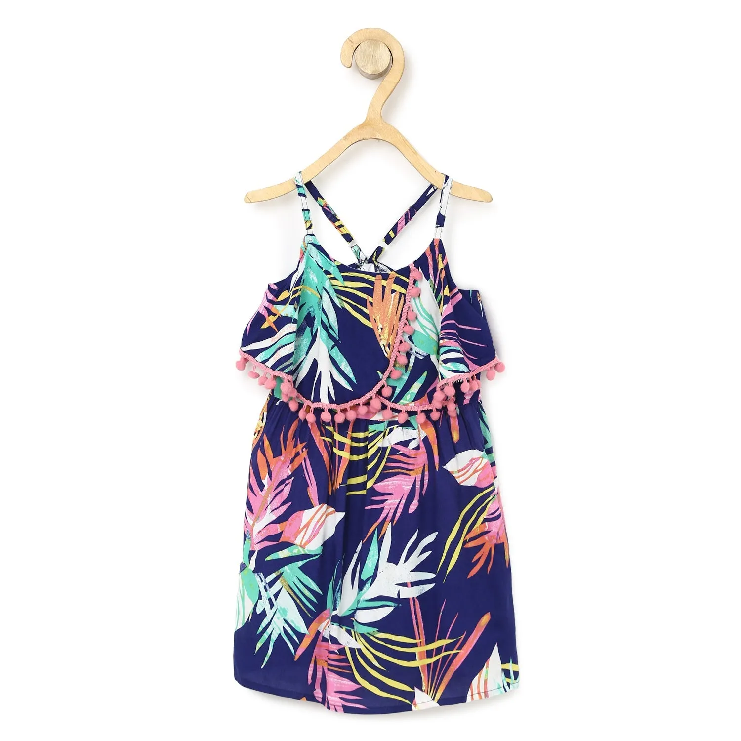 Girl's Chiffon Multi Coloured Print Dress - StyleStone Kid