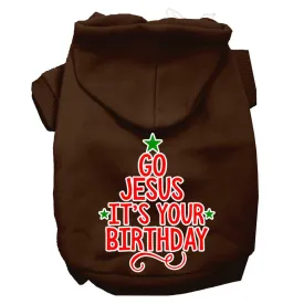 Go Jesus Screen Print Dog Hoodie Brown Xl (16)