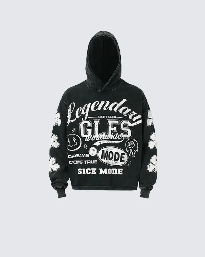 Graffiti Print Hoodie