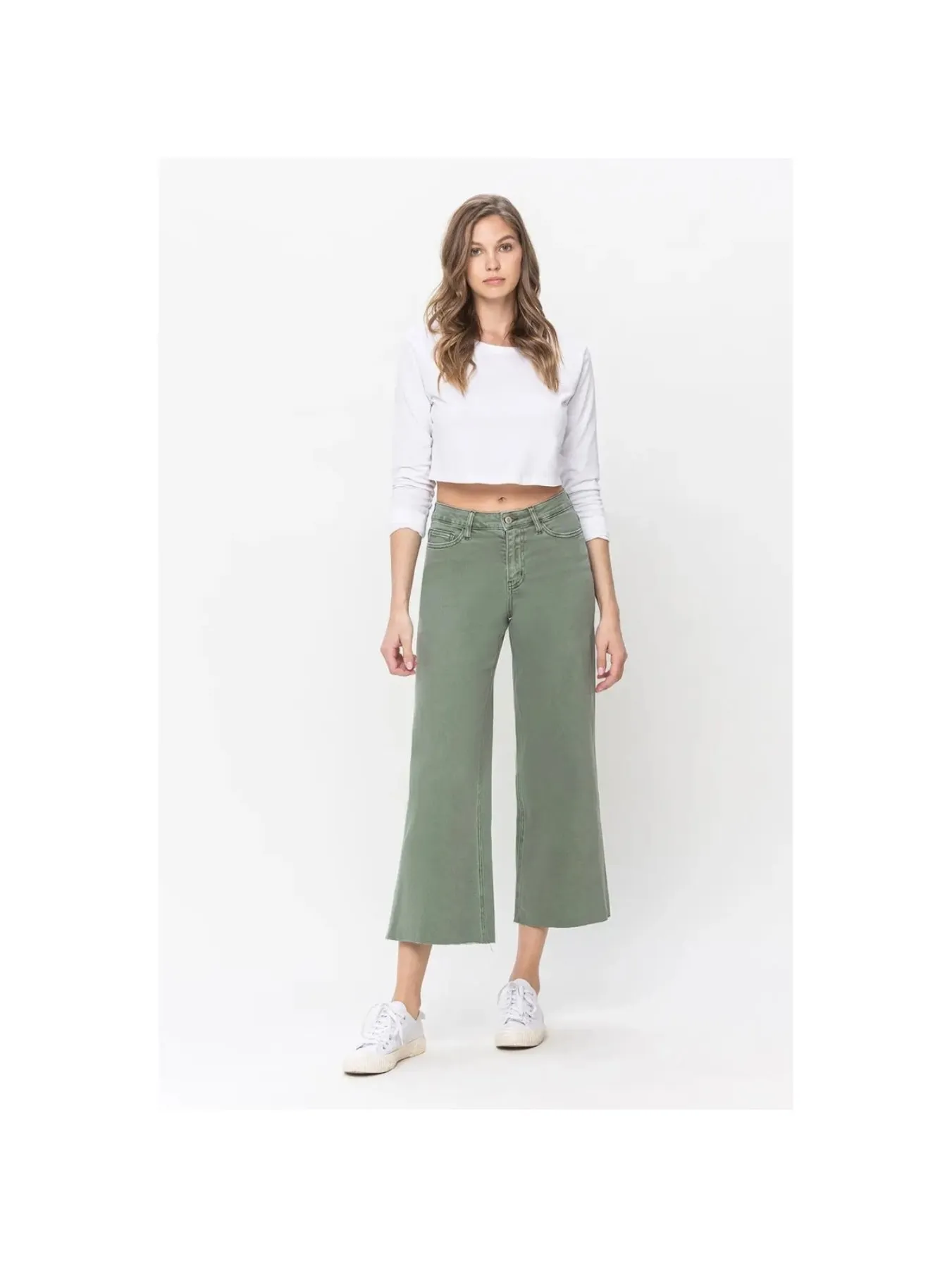 High Rise Crop Wide Leg