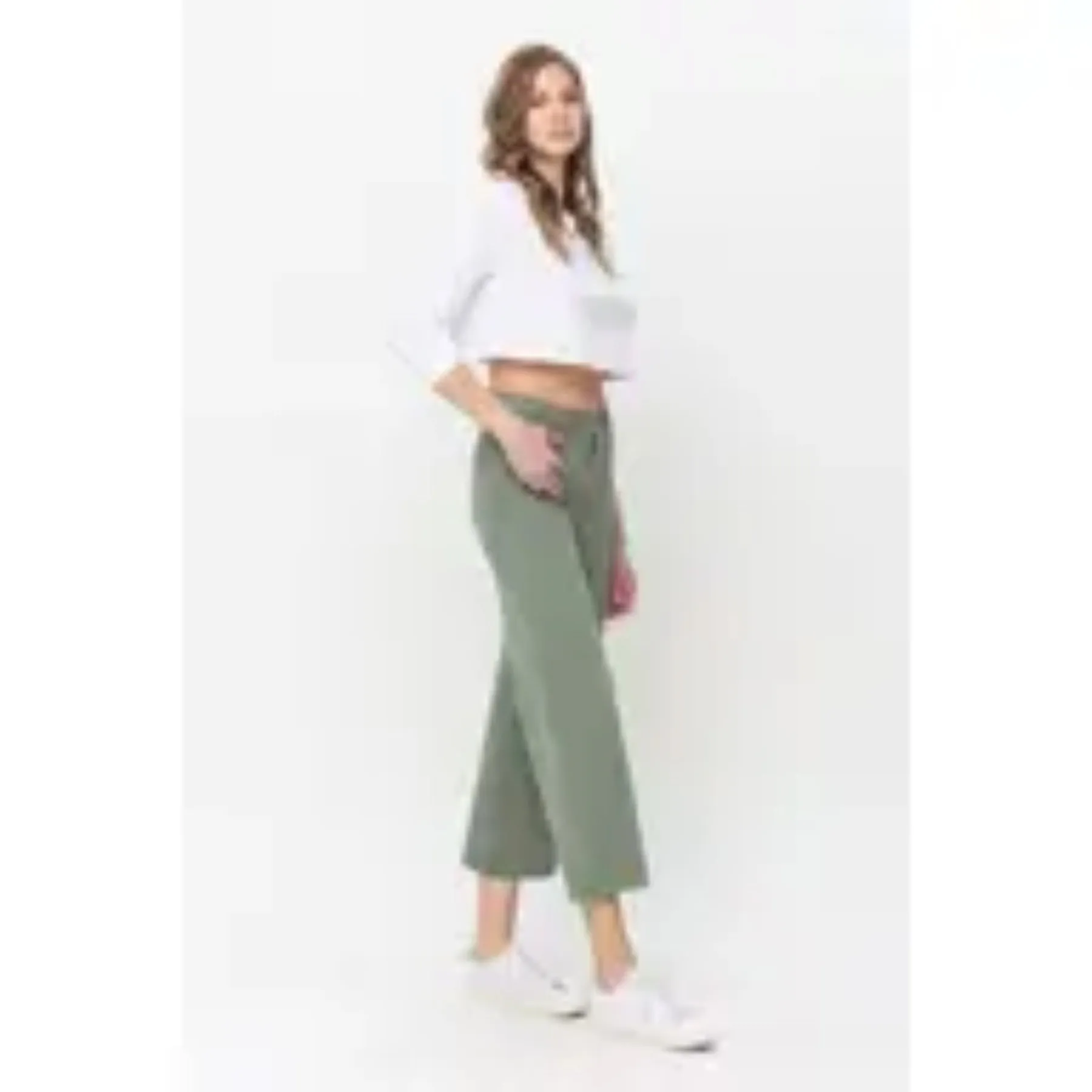 High Rise Crop Wide Leg