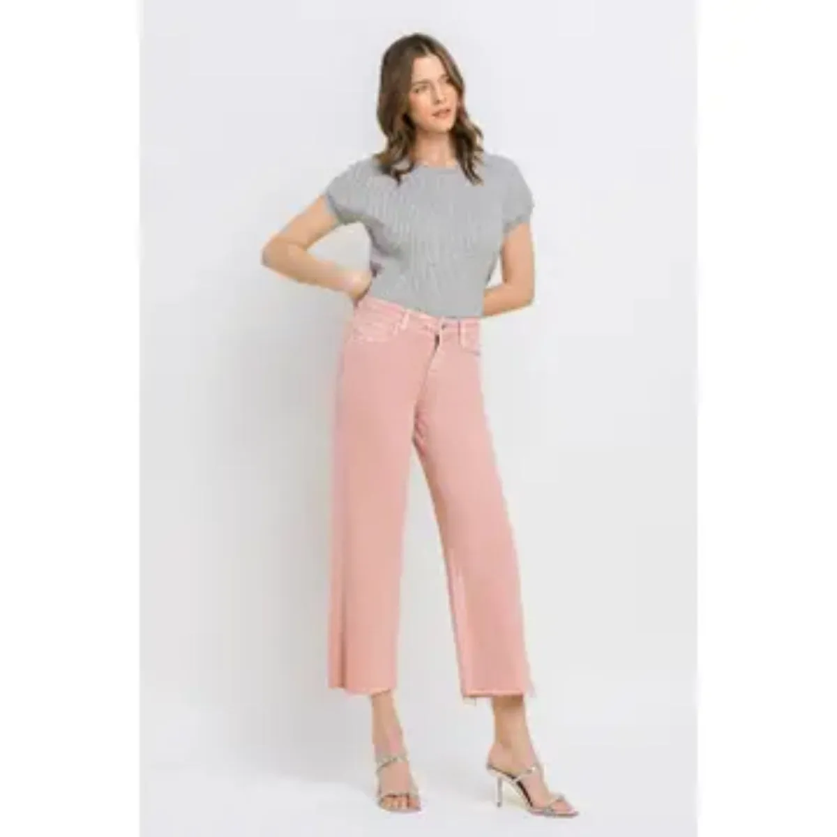 High Rise Crop Wide Leg