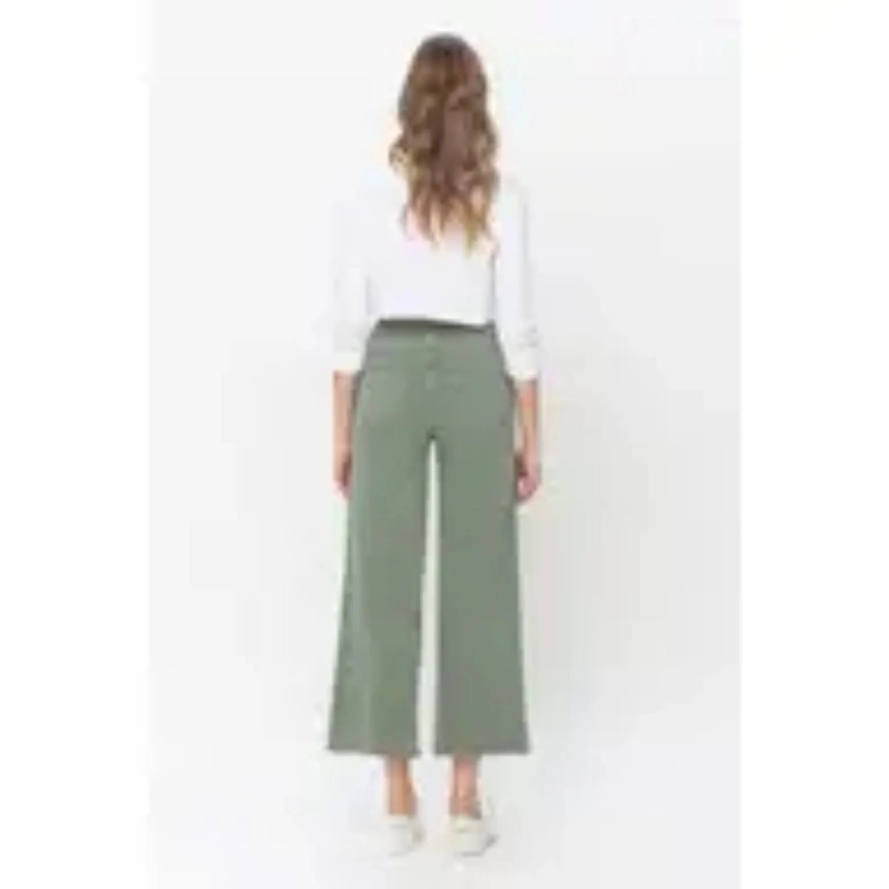 High Rise Crop Wide Leg