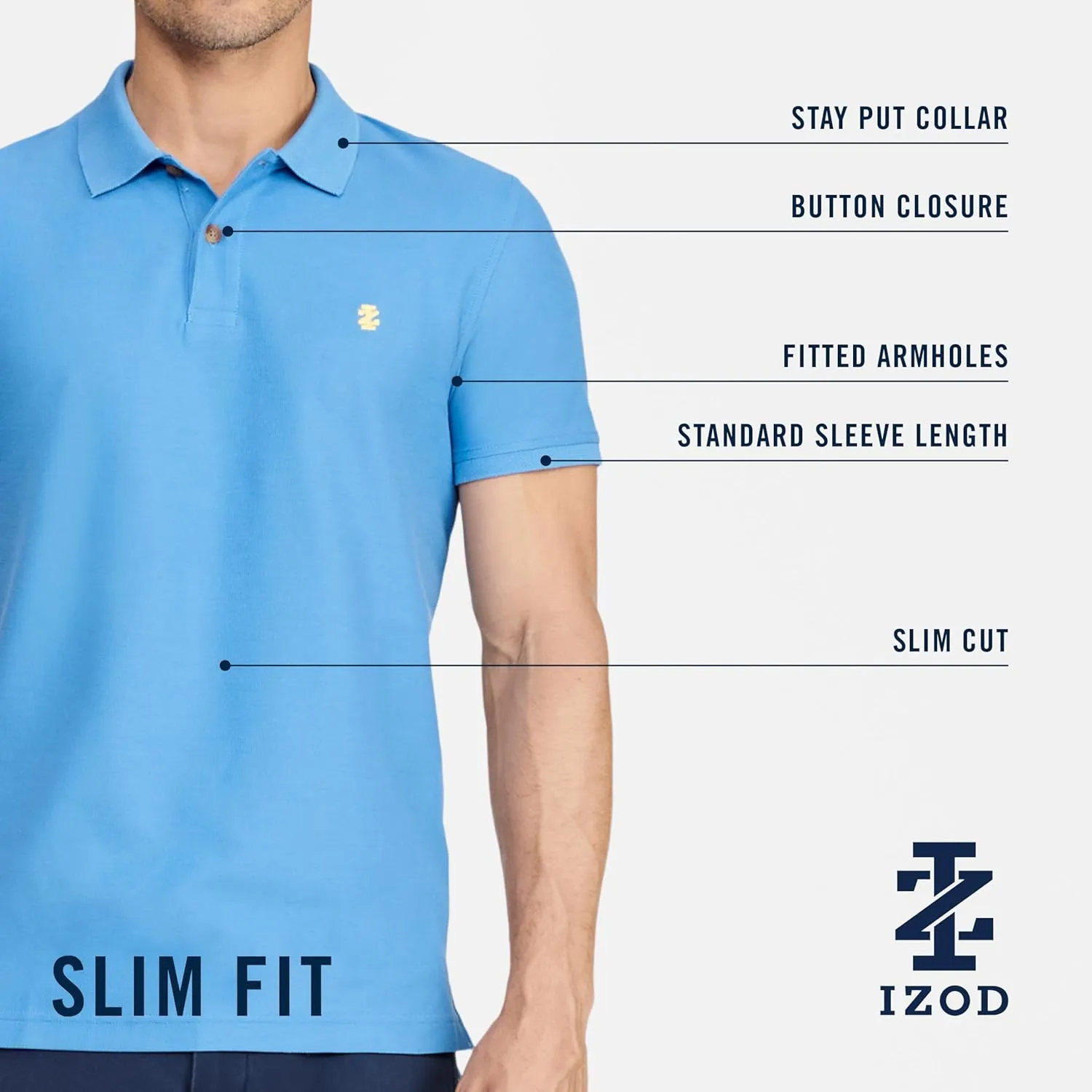 IZOD Men's Advantage Performance Short Sleeve Polo Shirt