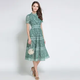 LADY LAIXI Lovely Lace Hollow-Out A-Line Dress
