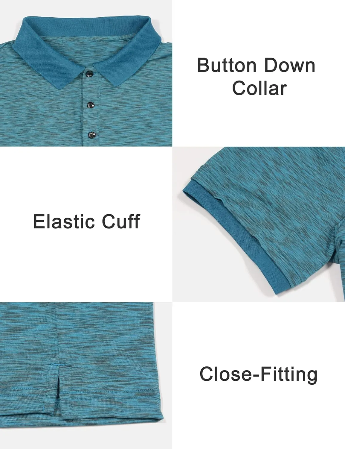 Little Donkey Andy Men's Short Sleeve Polo Shirt Quick Dry Moisture Wicking Sun Protection Athletics Pullover Golf Shirt