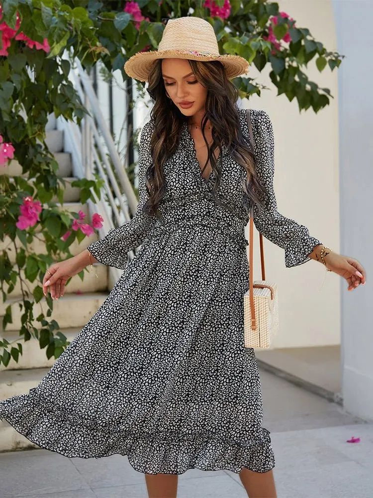 LOSSKY Lovely Chiffon Ruffle Dress