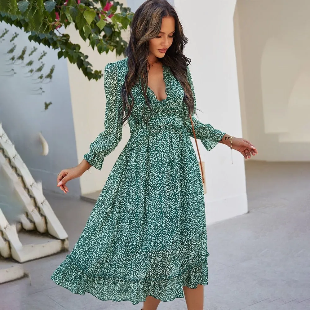 LOSSKY Lovely Chiffon Ruffle Dress